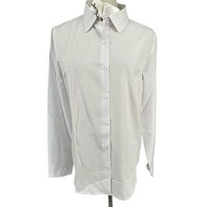 NWT SILITEELON White Stain Resistant Button Down Shirt Long Sleeve Paris Sz S